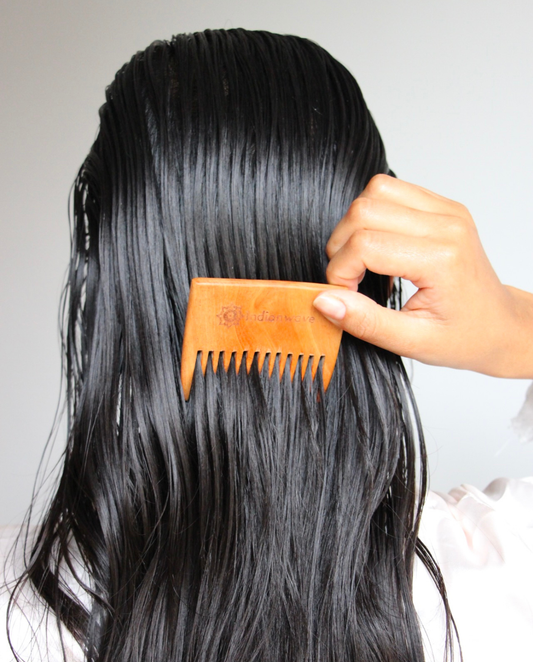 Mini en Peigne en Bois de Neem (dents larges)