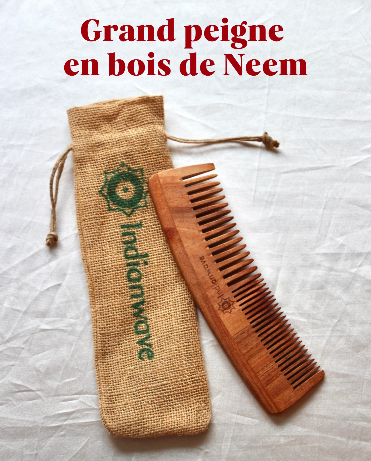 Grand Peigne en Bois de Neem
