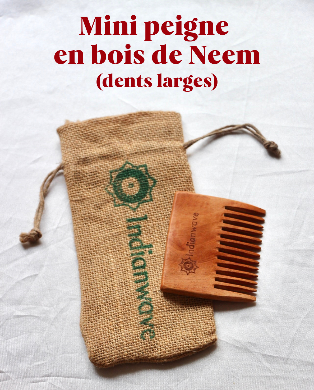 Mini en Peigne en Bois de Neem (dents larges)