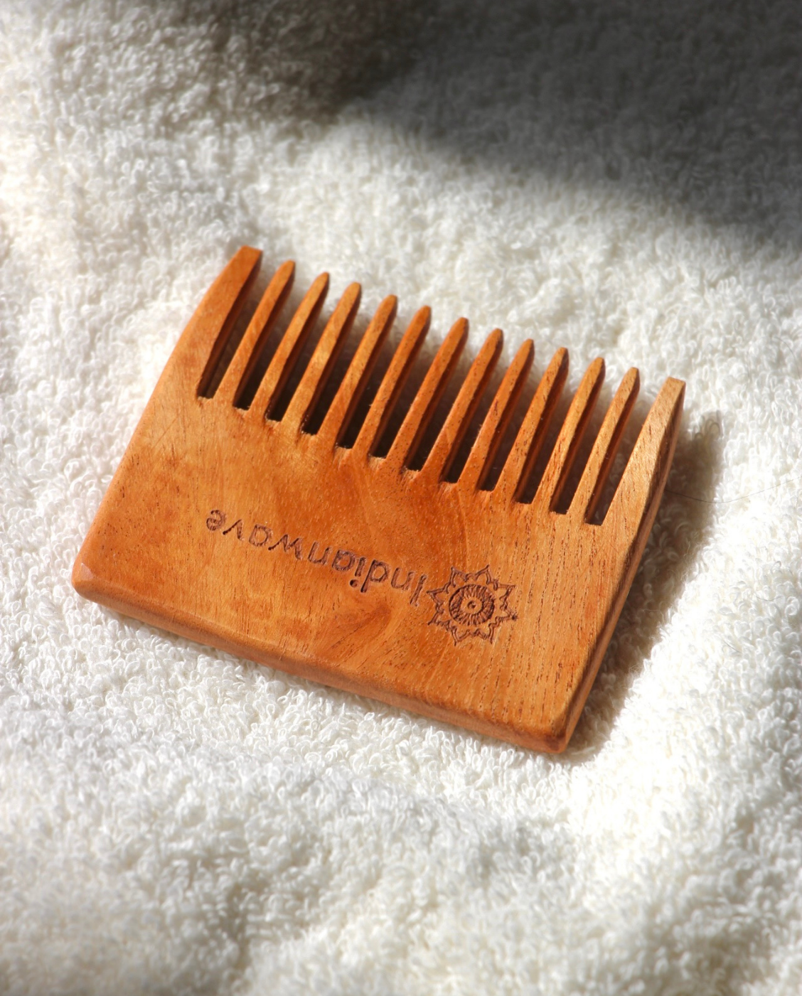 Mini Neem Wood Comb (wide teeth)