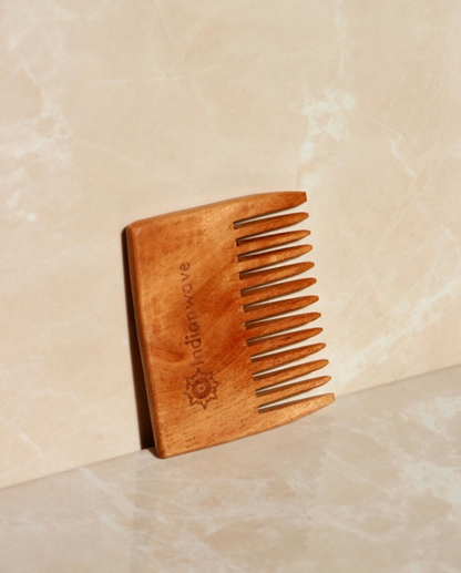 Mini Neem Wood Comb (wide teeth)