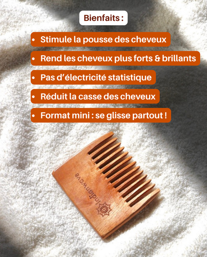 Mini Neem Wood Comb (wide teeth)