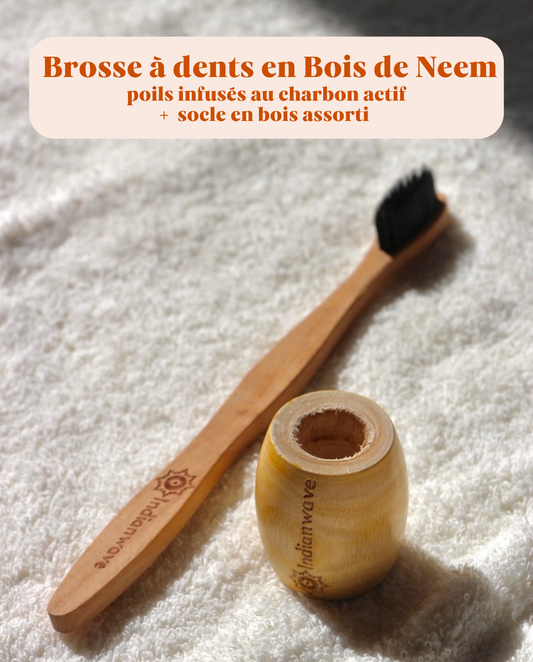 Neem Wood Toothbrush (with Wooden Stand)